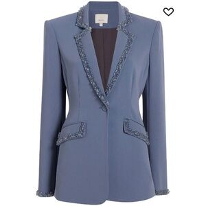 NWT Cinq a Sept Kayden Beaded Blazer in Slate Size 8